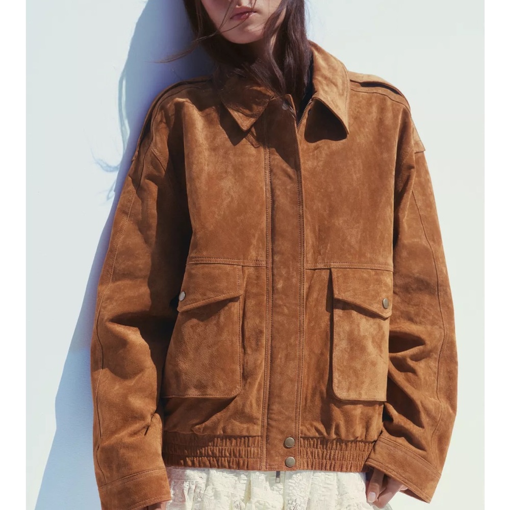 100% Brown Suede Women's Jacket